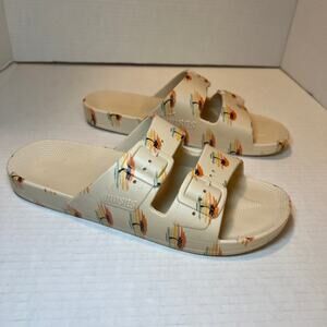 Freedom Moses Women's Calypso Slides Multicolor Palm Tree Print Size 8 / 9